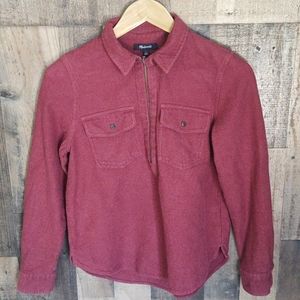 Madewell flannel pullover zip up Sz S women's